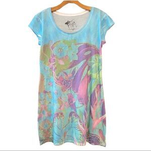 Guy Harvey S Turquoise Casual Underwater Graphic Short Sleeve T-Shirt Dress